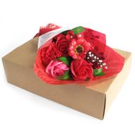 Boxed Hand Soap Flower Bouquet - Red - Special