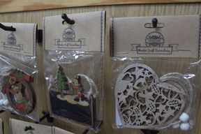 Pack of 2 Christmas Wooden Craft Decoration - Snowflake & Snowman