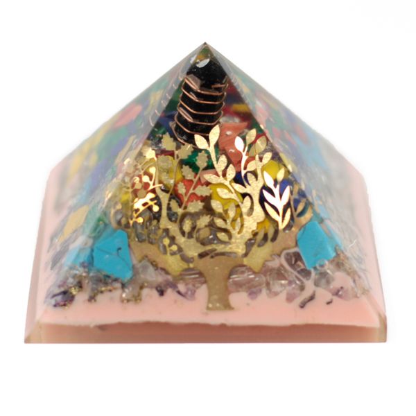 Lrg Organite Pyramid 70mm - Tree(earth base)