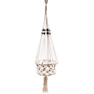 Macrame Pot Holder - Lrg Single Beaded