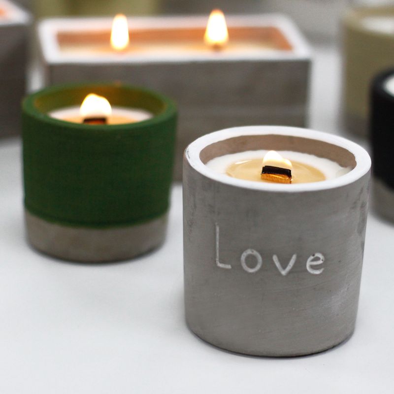 Med Concrete Soy Candle - Love - Purple Fig & Casis