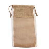 Lrg Washed Jute Pouch - 26x15cm