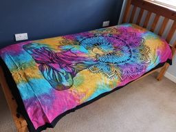 Single Cotton Bedspread + Wall Hanging - Peaceful Buddha 130cm x 200cm