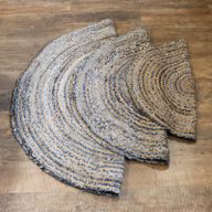 Round Jute and Recycle Denim Rug- 90 cm