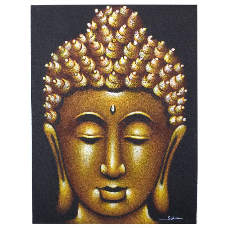 Buddah Painting - Gold Sand Finish