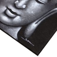 Buddah Painting - Grey Brocade Detail