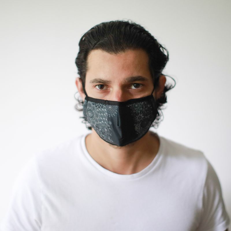 Reusable Fashion Face Covering - Black Elegance (Adult)