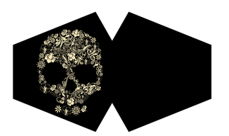 Reusable Fashion Face Covering - Flower Skull (Adult)