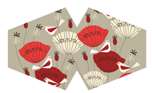 Reusable Fashion Face Covering - Oriental Poppies (Adult)