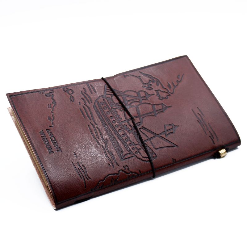 Handmade Leather Journal - Our Family Adventure Book - Brown (80 pages)