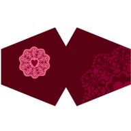 Reusable Fashion Face Covering - Red Mandala Heart (Adult)