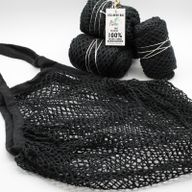 Pure Cotton Mesh Bag - Black