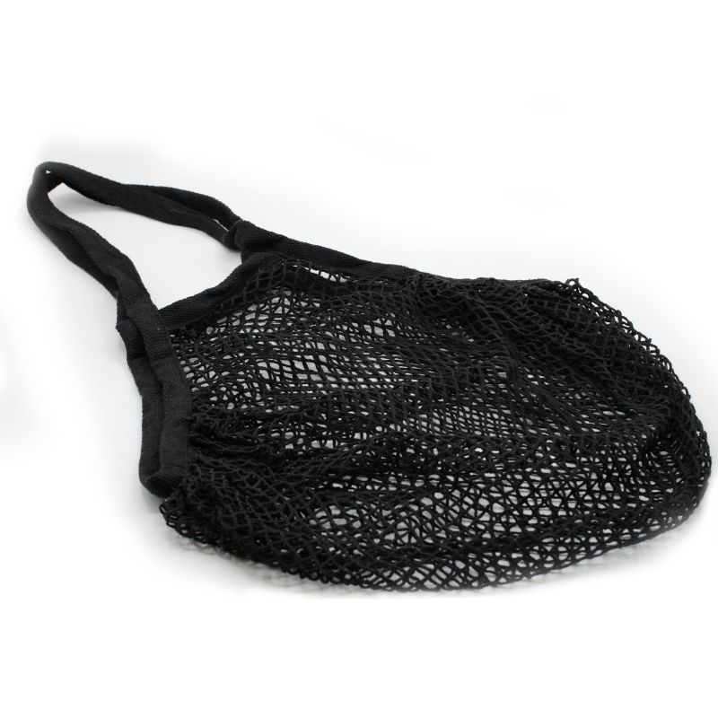 Pure Cotton Mesh Bag - Black