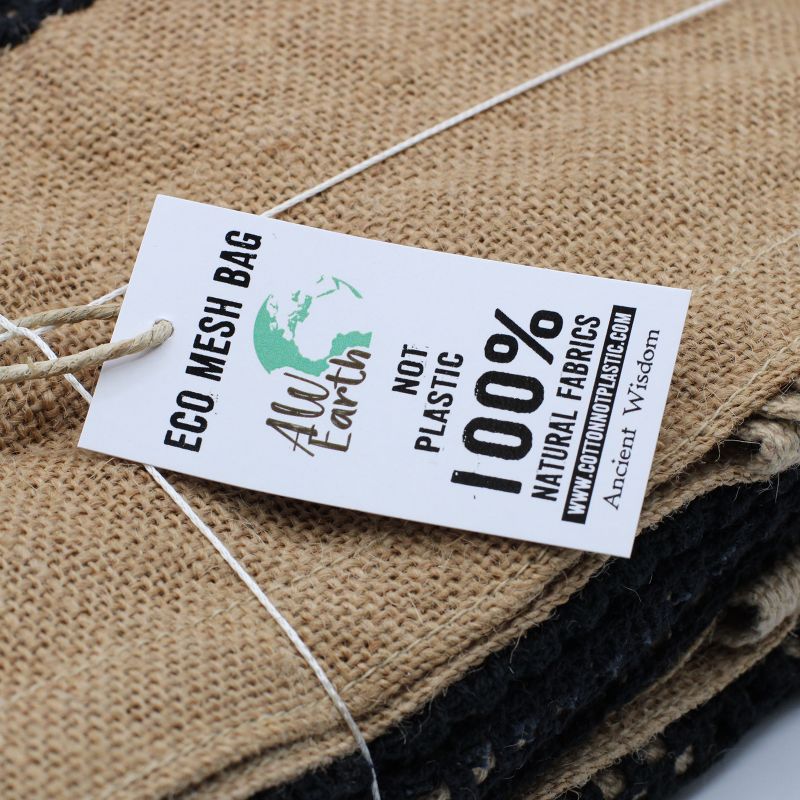 Pure Soft Jute and Cottong Mesh Bag - Natural