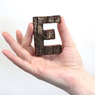 Rustic Bark Letter   - "E"  - 7cm