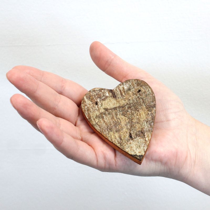 Rustic Bark Letter   - "Heart Shape"  - 7cm