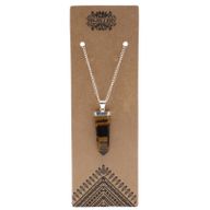 Gemstone Flat Pencil Pendant - Tiger Eye