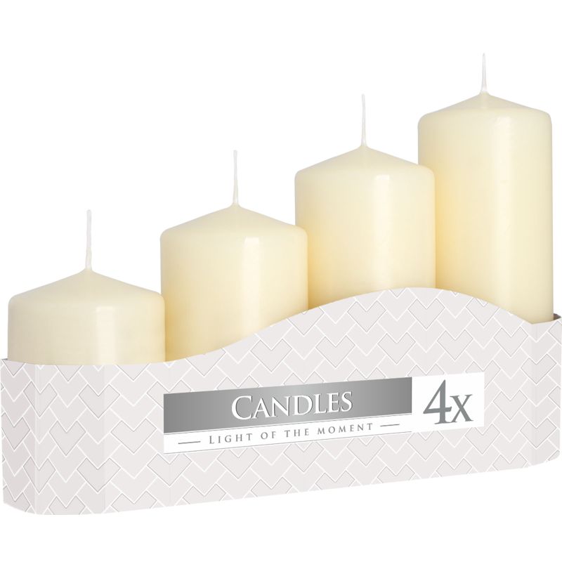 Set of Pillar Candles  50mm (11/16/22/33H) (4 pieces) - Ivory