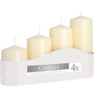 Set of Pillar Candles  50mm (11/16/22/33H) (4 pieces) - Ivory