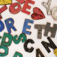 Colour Rustic Bark Letters - I love you more than words can say(28)