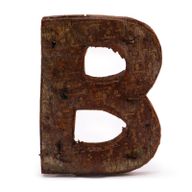 Rustic Bark Letter   - "B"  - 7cm