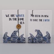 Small Notebook with strap - Waves in the same sea