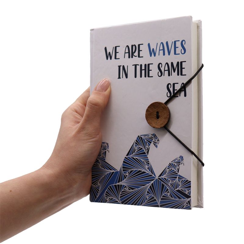Small Notebook with strap - Waves in the same sea