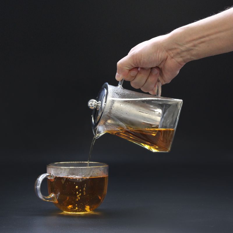 Glass Infuser Teapot - Gift Boxed - Tower Shape - 350ml