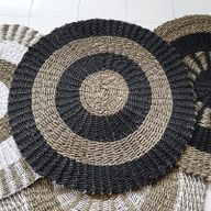 Round Seagrass Black & Tan - Circles - 1m