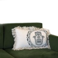 Hamsa Mandala Cushion - 30x50cm - green