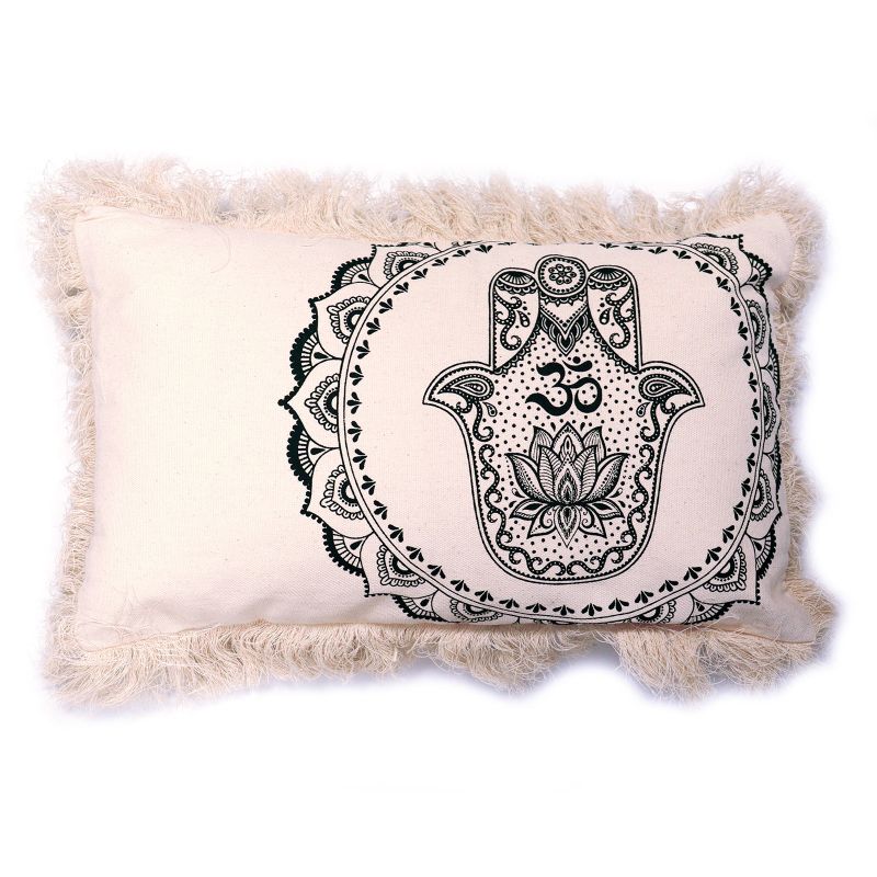 Hamsa Mandala Cushion - 30x50cm - green