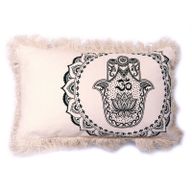 Hamsa Mandala Cushion - 30x50cm - green