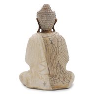 Hand Carved Buddha Statue - 40cm Welcome - Whitewash