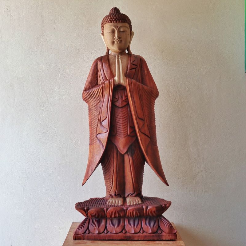 Hand Carved Buddha Statue - 100 cm Welcome