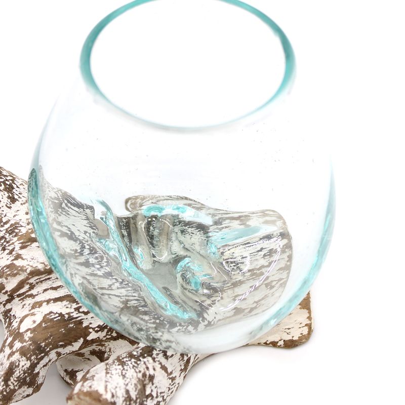 Molten Glass on Whitewash Wood - Medium Bowl