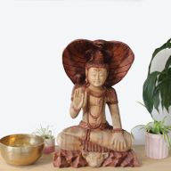 Hand Carved Buddha Statue - Shiva with Cobra - 50cm