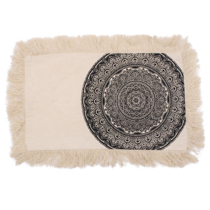 Traditional Mandala Cushion - 30x50cm - black