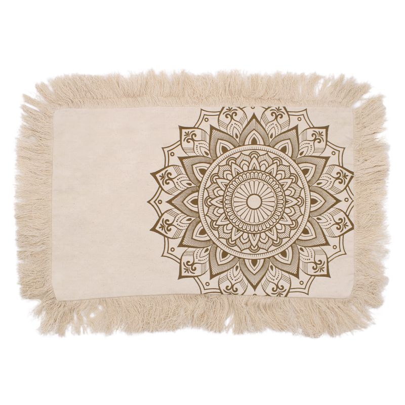 Lotus Mandala Cushion - 30x50cm - bronze