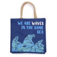 Printed Jute Bag - We are Waves - Natural