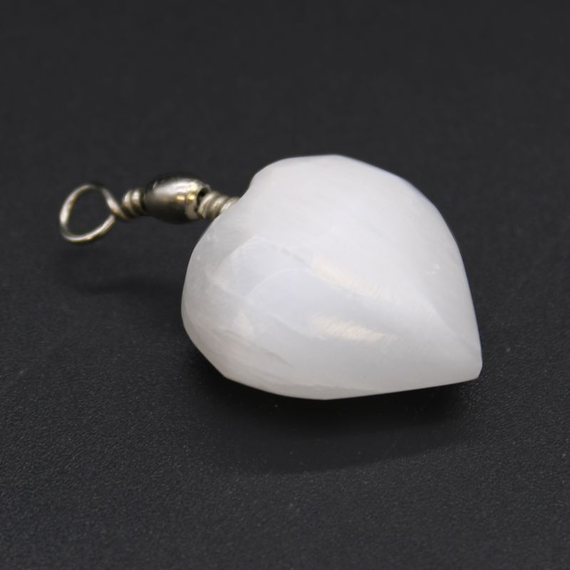 Selenite Heart Pendant