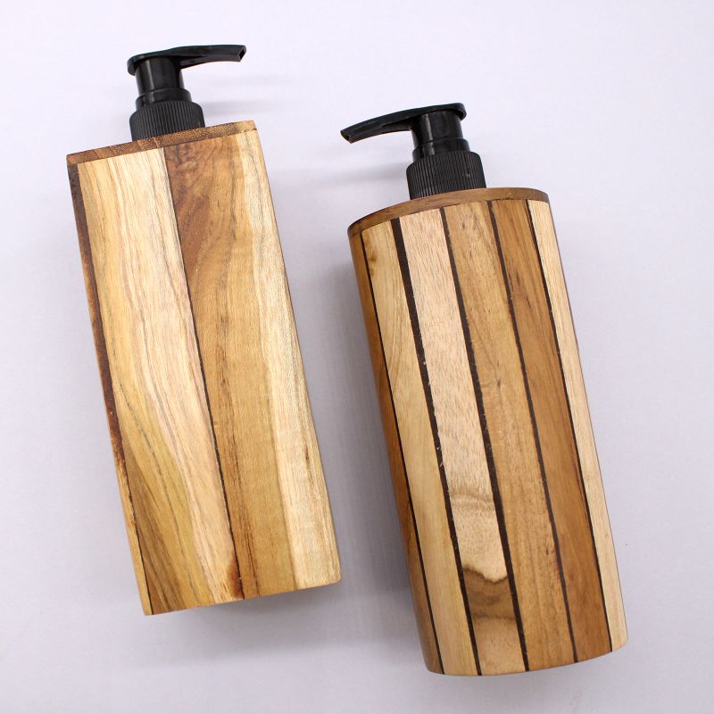 Natural Teakwood Soap Dispencer - Square