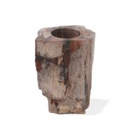 Petrified Wood Candle Holder - Single Tall