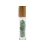 Gemstone Essential Oil Roller Bottle - Aventurine - Wooden Cap + Gemstone Roller Tip for 5ml Bottle - Aventurine