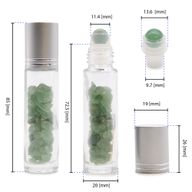 Gemstone Essential Oil Roller Bottle - Red Jasper  - Silver Cap + Gemstone Roller Tip for 5ml Bottle - Red Jasper