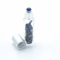 Gemstone Essential Oil Roller Bottle - Sodalite  - Silver Cap + Gemstone Roller Tip for 5ml Bottle - Sodalite