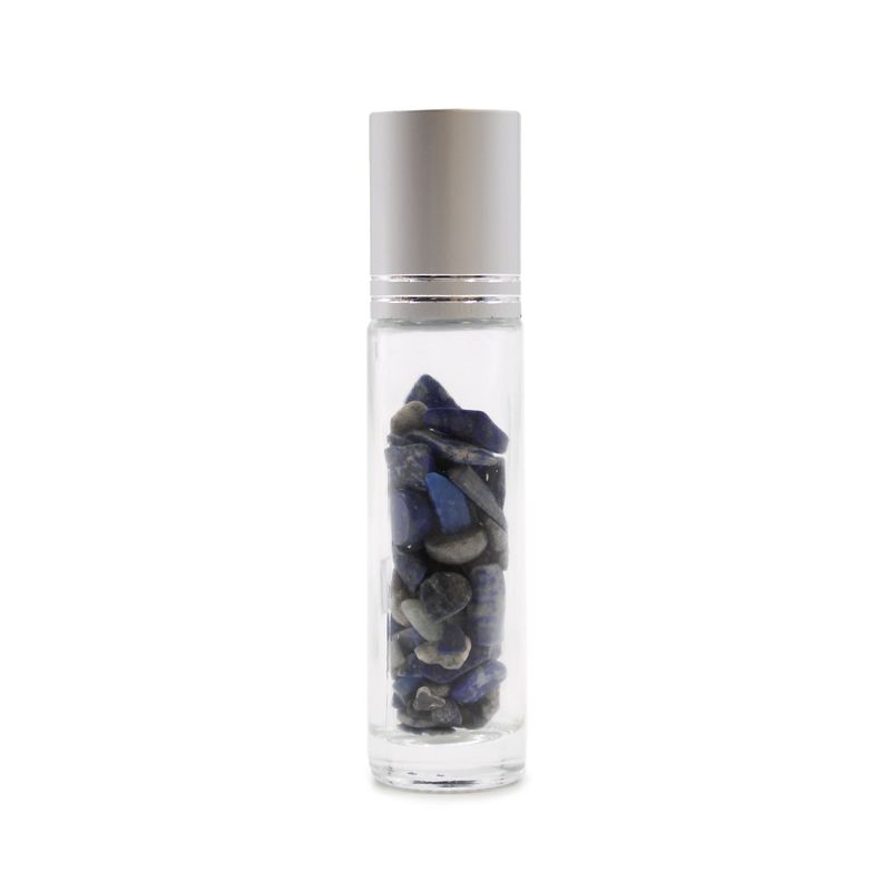 Gemstone Essential Oil Roller Bottle - Sodalite  - Silver Cap + Gemstone Roller Tip for 5ml Bottle - Sodalite
