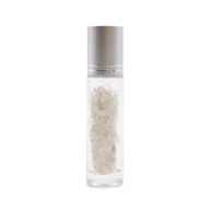 Gemstone Essential Oil Roller Bottle - Rock Quartz  - Silver Cap + Gemstone Roller Tip for 5ml Bottle - Rock Quartz