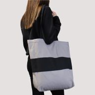Two Tone Cotton Bag - 38x42x12cm - Blue & Natural - 10oz