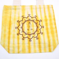 Tye-Dye Cotton Bag (6oz) - 38x42x12cm -  Namaste Hands - Yellow - Natural Handle