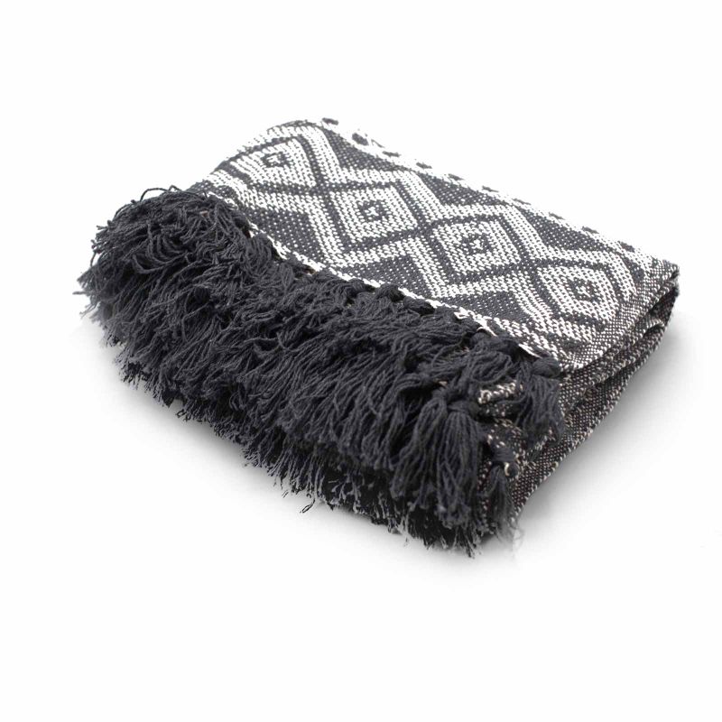 Boho Comfort Throws - Grey Geometric